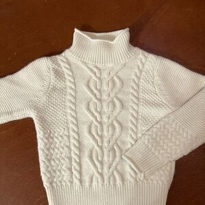 Jacadi Ivory Cable Knit Turtleneck Sweater